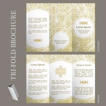 Tri-fold brochure template Stock Illustration