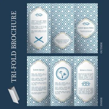 Tri-fold brochure template Stock Illustration