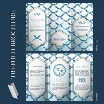 Tri-fold brochure template Stock Illustration