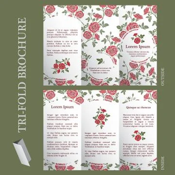 Tri-fold brochure template Stock Illustration