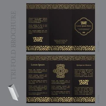 Tri-fold brochure template Stock Illustration