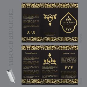 Tri-fold brochure template Stock Illustration