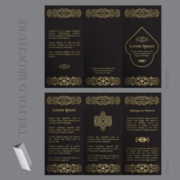 Tri-fold brochure template Stock Illustration