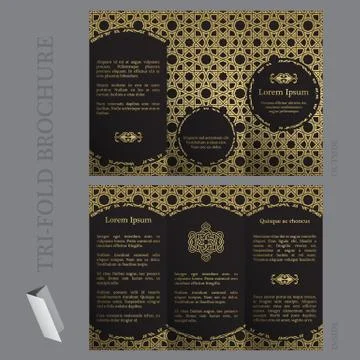 Tri-fold brochure template Illustrazione stock