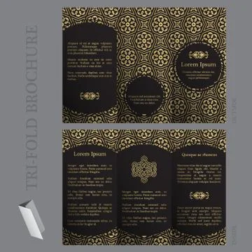 Tri-fold brochure template Stock Illustration