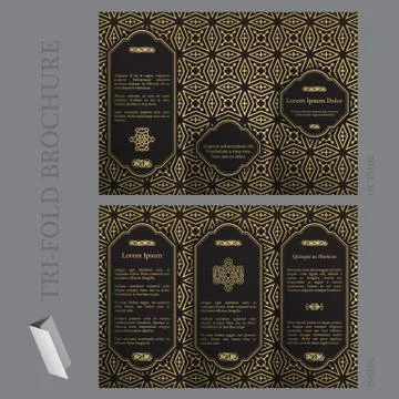 Tri-fold brochure template Stock Illustration