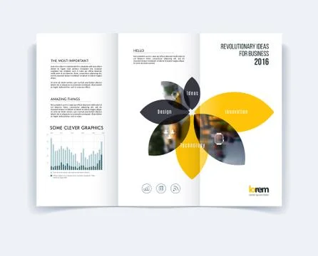Tri-fold Brochure template layout, cover design, flyer in A4 wit Stock Illustration
