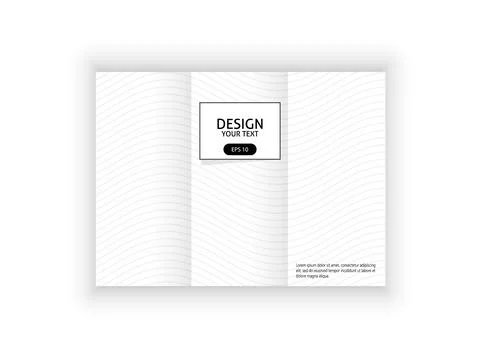 Tri fold brochure with thin lines. Flyer layout for advertising. Stock Illustration