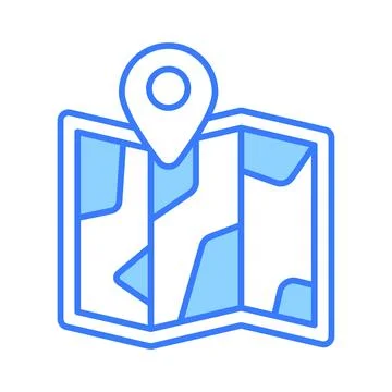 Tri Fold chart with location pointer, trendy icon of map location Stock Illustration