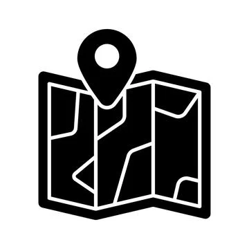 Tri Fold chart with location pointer, trendy icon of map location Stock Illustration