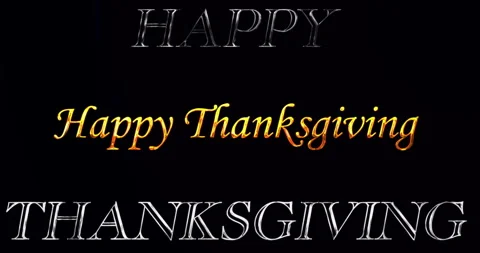 Tri-layered unique creative Happy Thanksgiving text 4K. Stock Footage 321994579