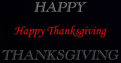 Tri-layered unique creative Happy Thanksgiving text animation. Celebrating .. Stock Illustration