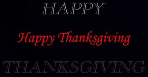 Tri-layered unique creative Happy Thanksgiving text animation. Celebrating .. Stock Illustration