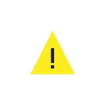 Triagle warning icon. Caution symbol. Danger alert yellow sign in vector flat Stock Illustration