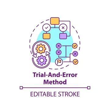 Trial and error method concept icon Stockillustratie