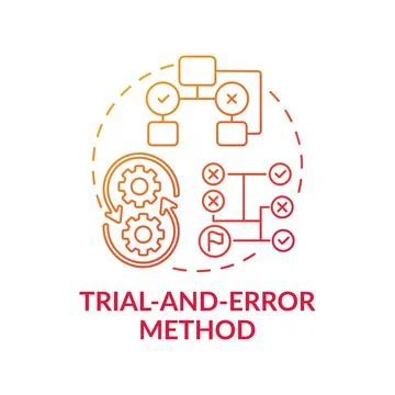 Trial and error method red gradient concept icon 스톡 일러스트