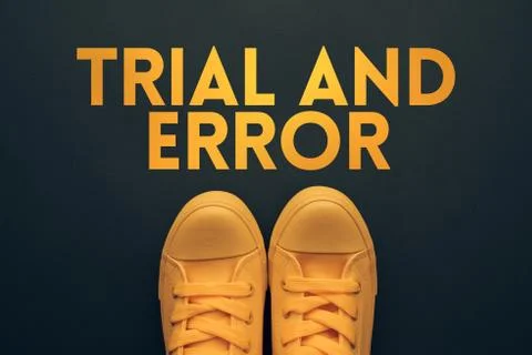 Trial and error problem solving concept 스톡 사진