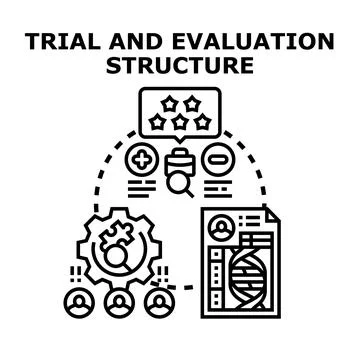Trial and evaluation structure system designing process 스톡 일러스트