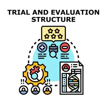 Trial and evaluation structure system designing process Stock Illustration