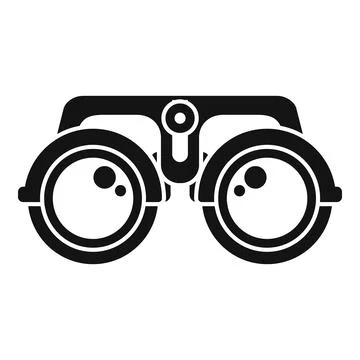 Trial frame being held up for eye exam Illustrazione stock