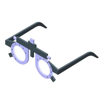 Trial frame for eye examination representing vision care and optometry Illustrazione stock