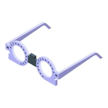 Trial frame for eye examination representing optometry and ophthalmology Illustrazione stock