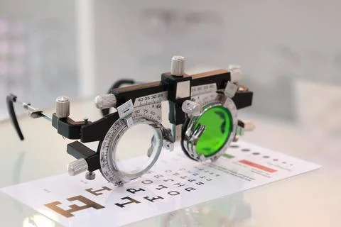 Trial frame for eye test 스톡 사진