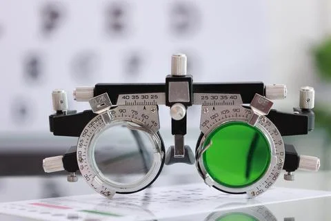 Trial frame for eye test Stockfoto's