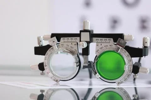 Trial frame for eye test Stock-Fotos