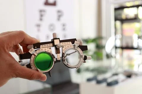 Trial frame for eye test 스톡 사진