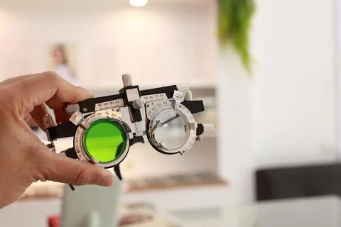 Trial frame for eye test 스톡 사진