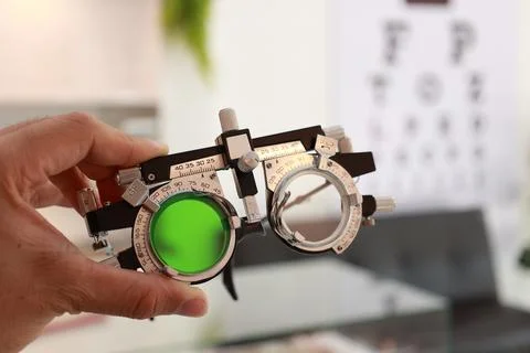 Trial frame for eye test Stock Photos