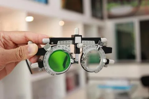Trial frame for eye test 스톡 사진
