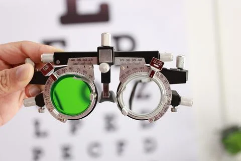 Trial frame for eye test Stock-Fotos