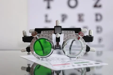 Trial frame for eye test Fotos Stock