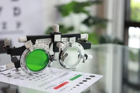 Trial frame for eye test Stockfoto's