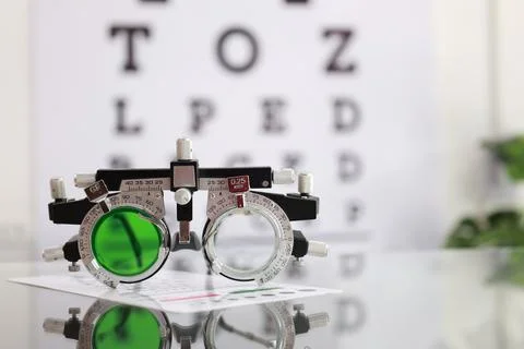 Trial frame for eye test 스톡 사진