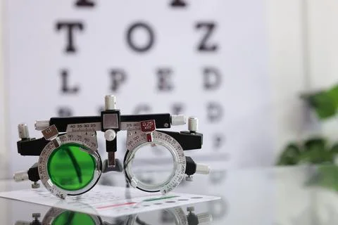 Trial frame for eye test 스톡 사진