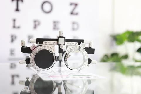 Trial frame for eye test 스톡 사진