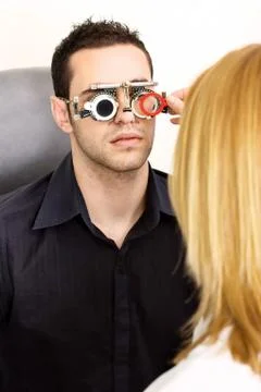 Trial frame for eye testing Stock Photos