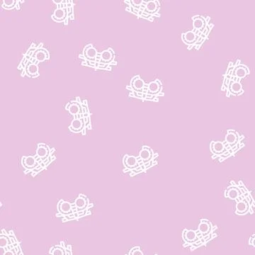 Trial frame ophthalmology line vector seamless pattern Illustrazione stock