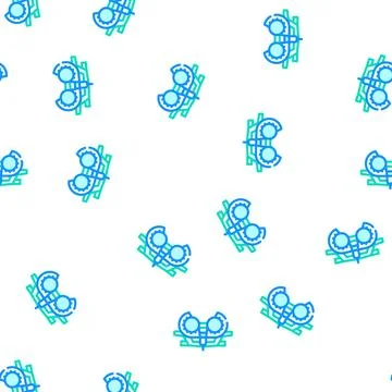 Trial frame ophthalmology vector seamless pattern Stock Illustration