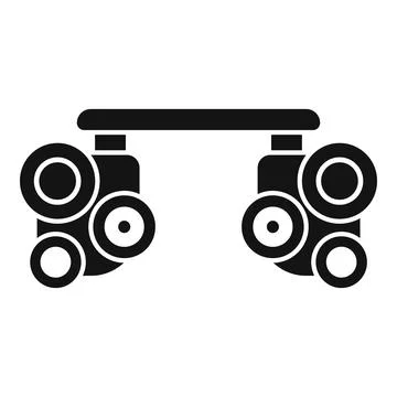 Trial frame optometry equipment icon showing eye exam concept Illustrazione stock