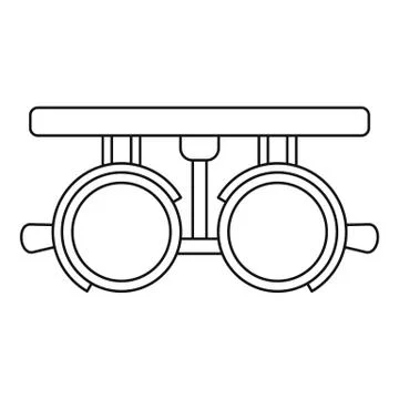Trial lense frames icon, outline style Stock Illustration