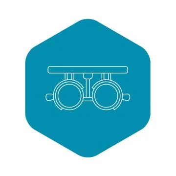 Trial lense frames icon, outline style Stock Illustration