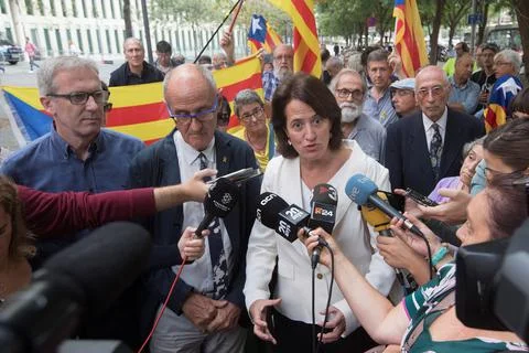 Trial of a pro-independence campaign accused of anti-trust behavior, Barcelona,  Stock Photos