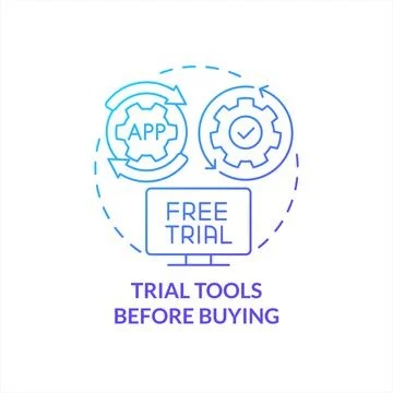 Trial tools before buy blue gradient concept icon イラスト素材