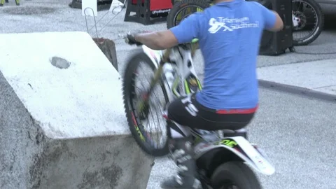 Trials Biker passes the Obstacle Video stock 120358796
