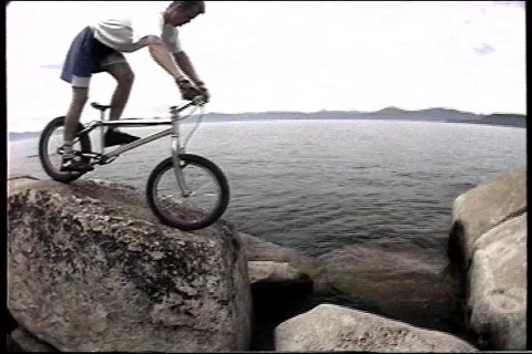 Trials by lake Stock Footage 94497