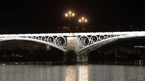 Triana Bridge night timelapse Stock Footage 167669191